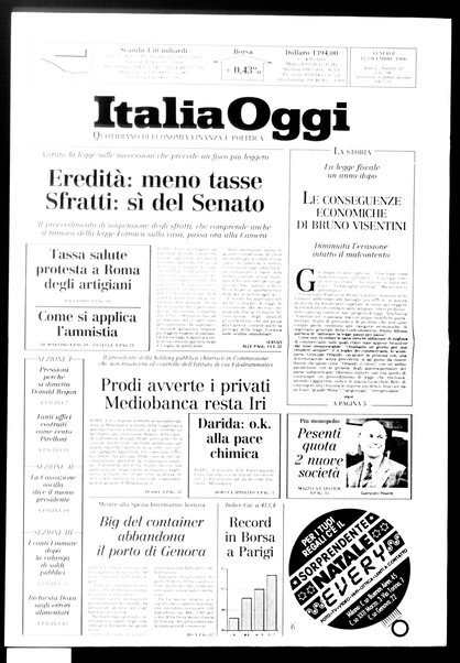 Italia oggi : quotidiano di economia finanza e politica